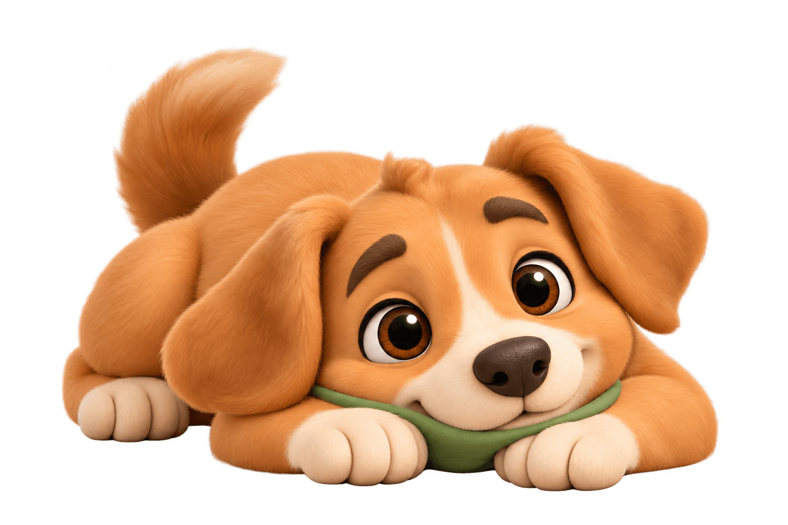 Mascote do Tutto deitado, tranquilo
